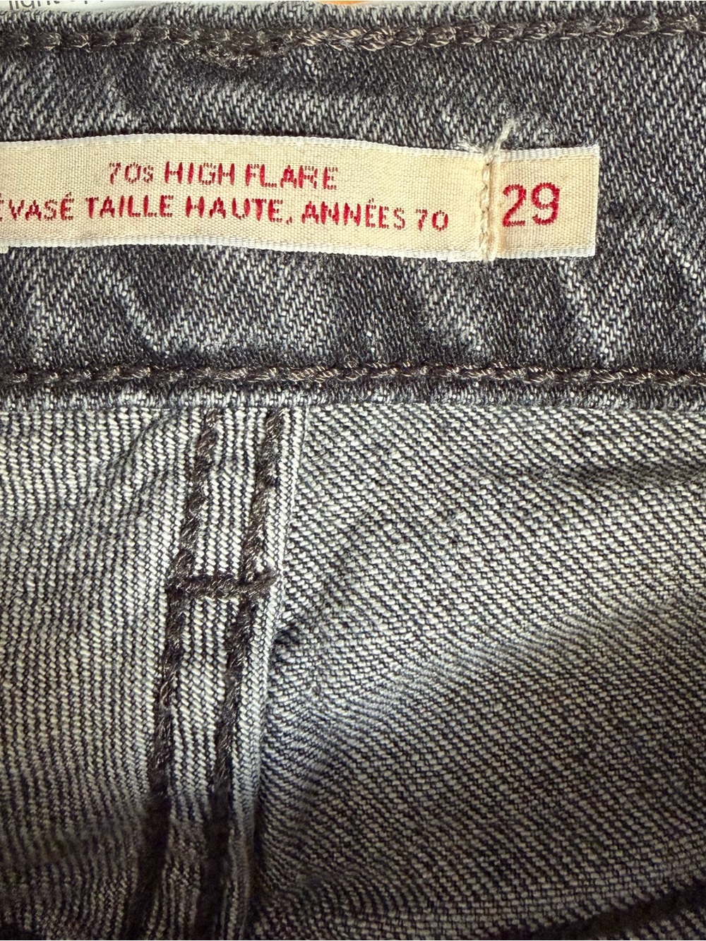 Levi’s 70s High Rise Flare Black Jeans Retro Classic Womens Sz 29 - Picture 6 of 11